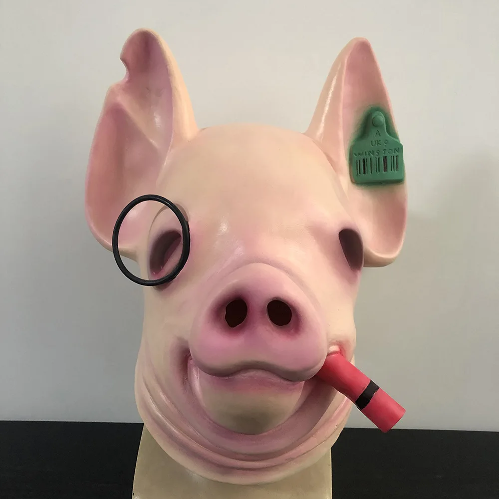 Game Watch Dogs Legion Pig Head Mask Cosplay Legion Winston Pig Masks Animal Latex Masks Halloween Carnival Party Costume Props (2)