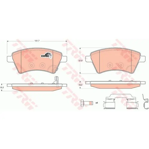 Колодки дисковые п.\ Fiat Sedici, Suzuki SX4 1.5i/1.6i/1.9DDiS 0