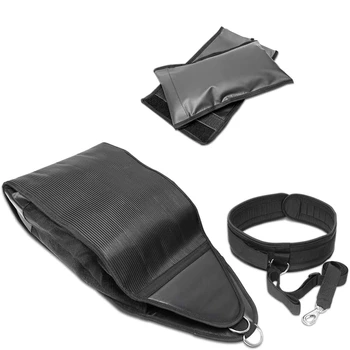 

Adjustable Sled for Training with Waist Belt Sand Bagfor Sprinter Speed Training Indoor with 2 Weight Sandbags 10-20Lbs
