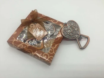

50pcs Wedding giveaways for guest Restore ancient with crystal Heart-shaped bottle beer opener wedding party gift favors