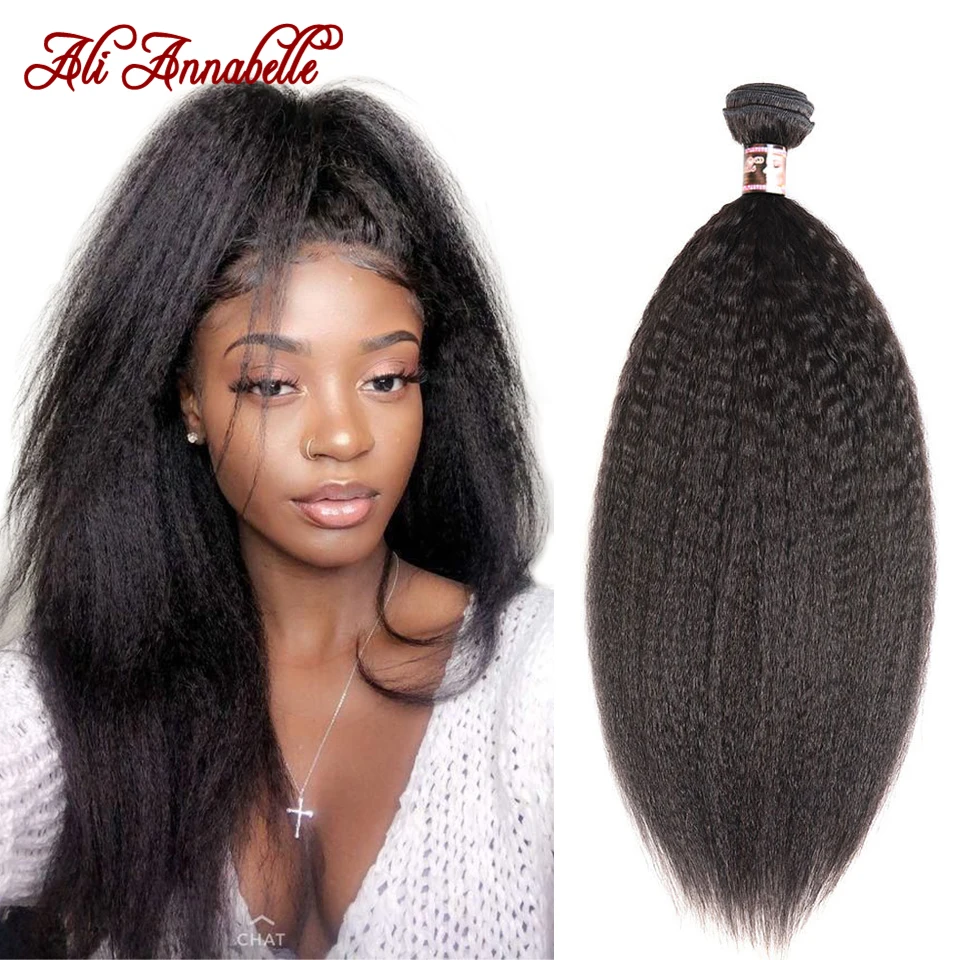 Get This Kinky Straight Hair-Bundles Human-Hair Yaki Peruvian Coarse 10--28-remy 1/3/4pieces dV5Z563zX