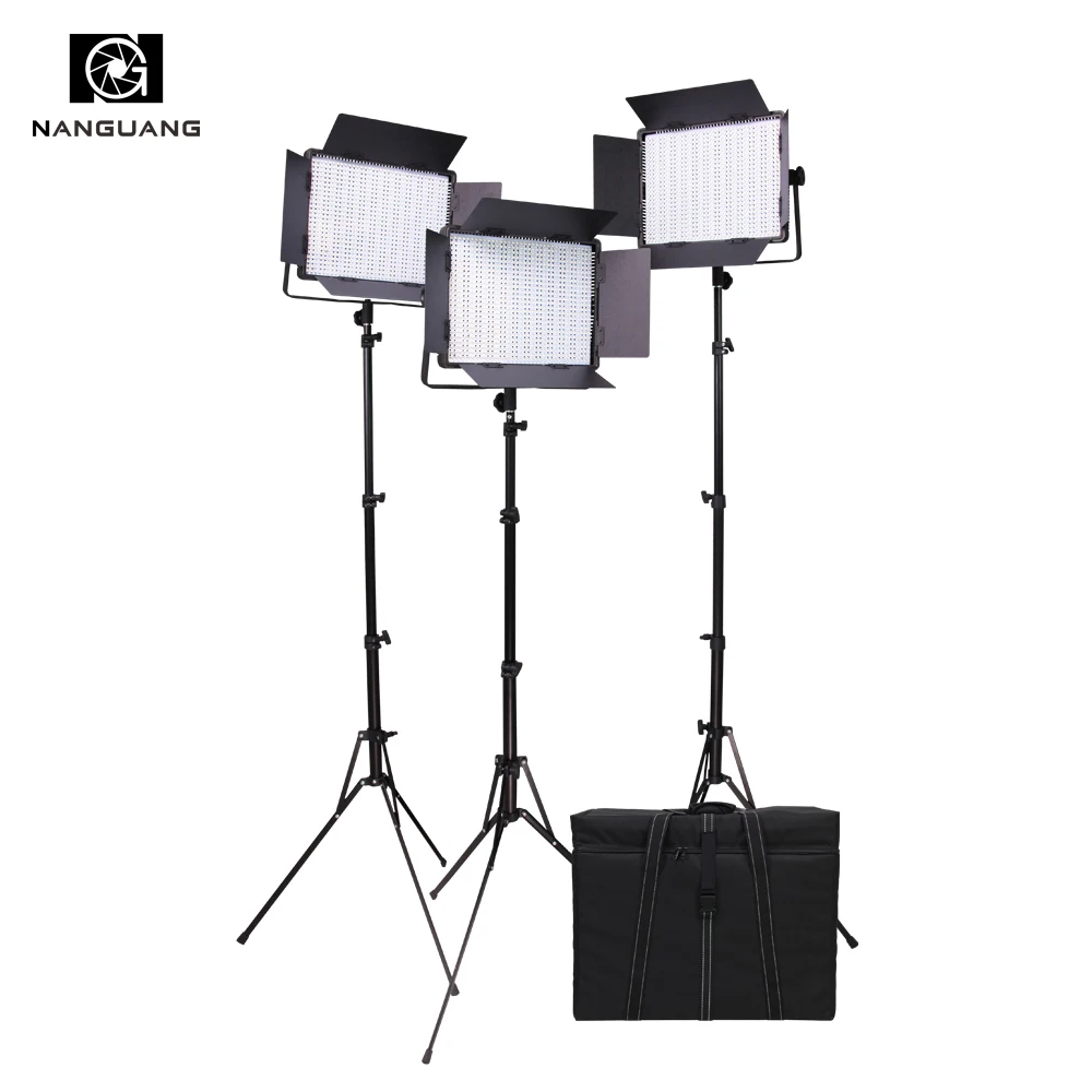

Nanguang CN-900SA 3pcs 54W Plastic LED Video Light Panels LED Studio Lighting Kit+Light Bag+210CM Light Stand