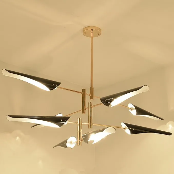 

Metal Industry Wind Inclined Hole A Chandelier Originality Designer A Living Room Lamp Restaurant Study Villa A Chandelier