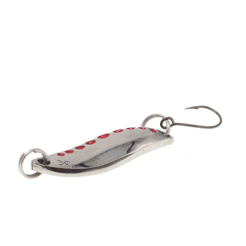 Fishing Spoon Lure 3g-20g Curved Surface Leech Spoons Metal Artificial Lures  Single Treble Feather Hooks