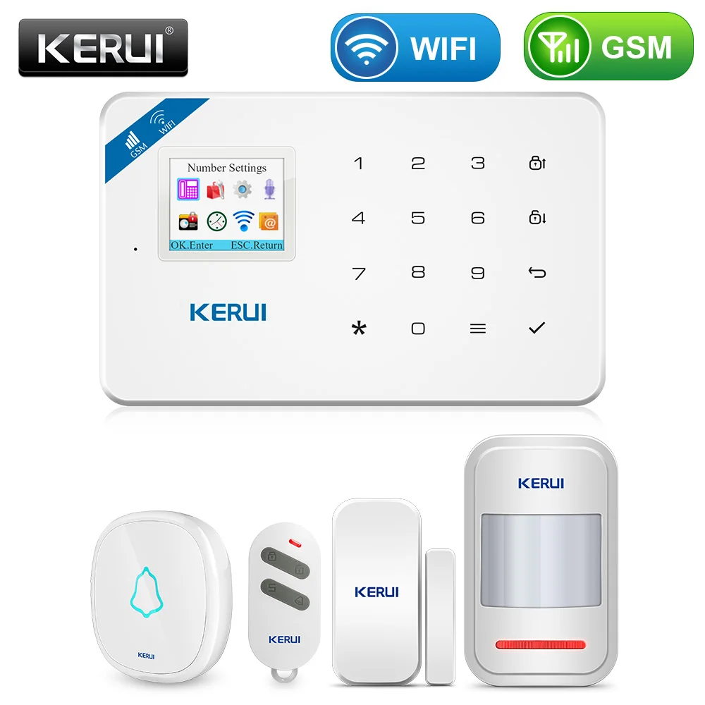 Система охранной сигнализации KERUI W18 Wi Fi GSM автоматическое определение номера 6