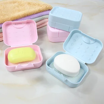 

Plastic soap travel case with absorbent sponge pad sealed waterproof Bath Shower Wash seifenschale containers Holder Dish Hiking