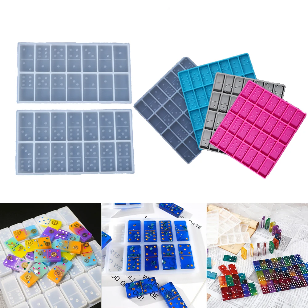 5Style Dominoes Silicone Molds Epoxy Resin Craft Cabochons Board Mold for Jewelry Making Handmade Casting DIY Game Accessories 2pcs calendar notepad resin silicone mold diy calendar week calendar month board mirror resin epoxy mold handicraft accessories