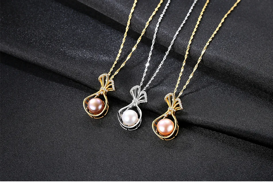 

Freshwater Pearl Necklace S925 Sterling Silver Chain Fashion Lady Pearl Jewelry Necklace CSG11