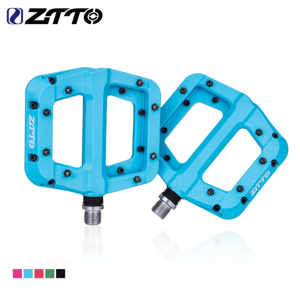 ZTTO Flat Pedal MTB Bearings, Ultralight Chester XC Race AM Mountain BMX Face Anti Slip Big Foot DU Bushing Nylon Plastic Bicycle