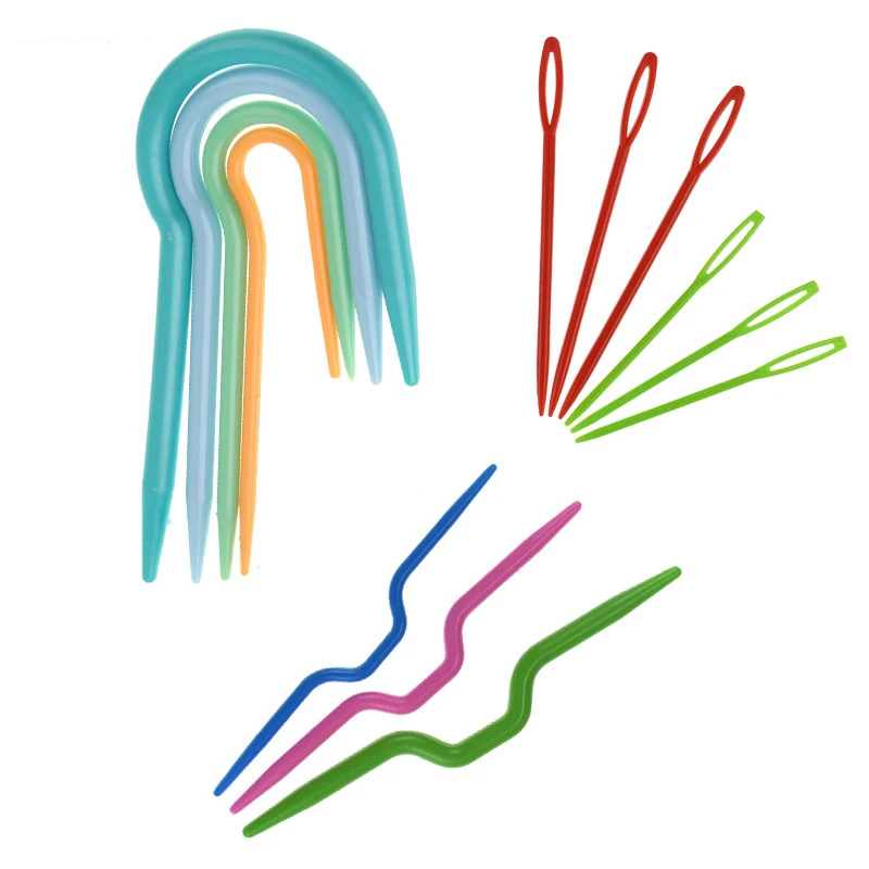 KOKNIT-13pcs-Knitting-Cable-Needles-Sewing-Needles-Long-Plastic-Knit-Stitch-Knitting-Needles-Crochet-Hook-Craft