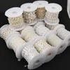 BOLIAO 1 Yard/Lot 6-16mm Width ABS Ivory/White Imitation Pearl Plastic with Round Rhinestone Chain Trim for DIY Wedding Dress ► Photo 3/6