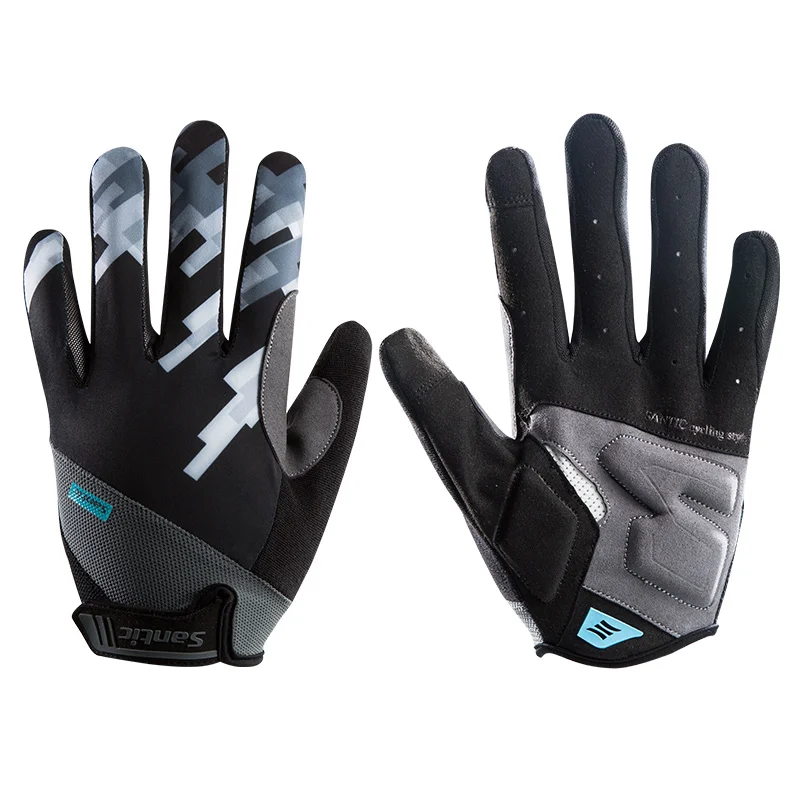 Santic велосипедные перчатки EVA противоскользящие противоударные дышащие мужские и женские MBT велосипедные перчатки полный палец Велоспорт Спорт экран сенсорные перчатки - Цвет: WM8C09087