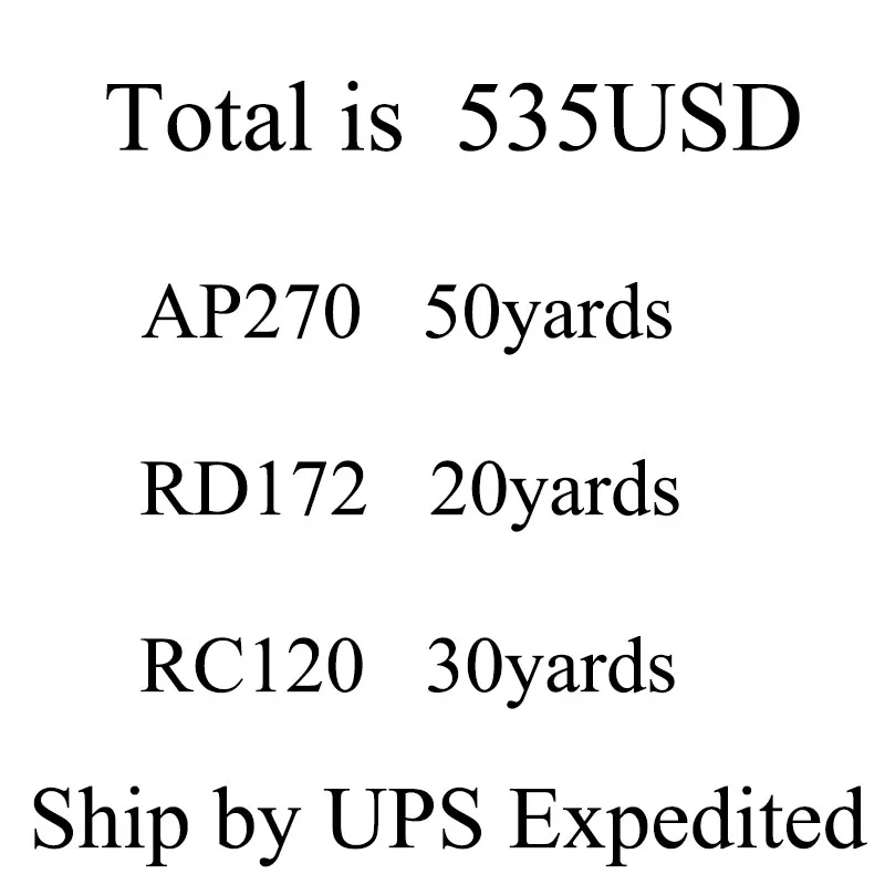 AP270-50yards/RD172-20yards/RC120-30yards UPS ускоренная