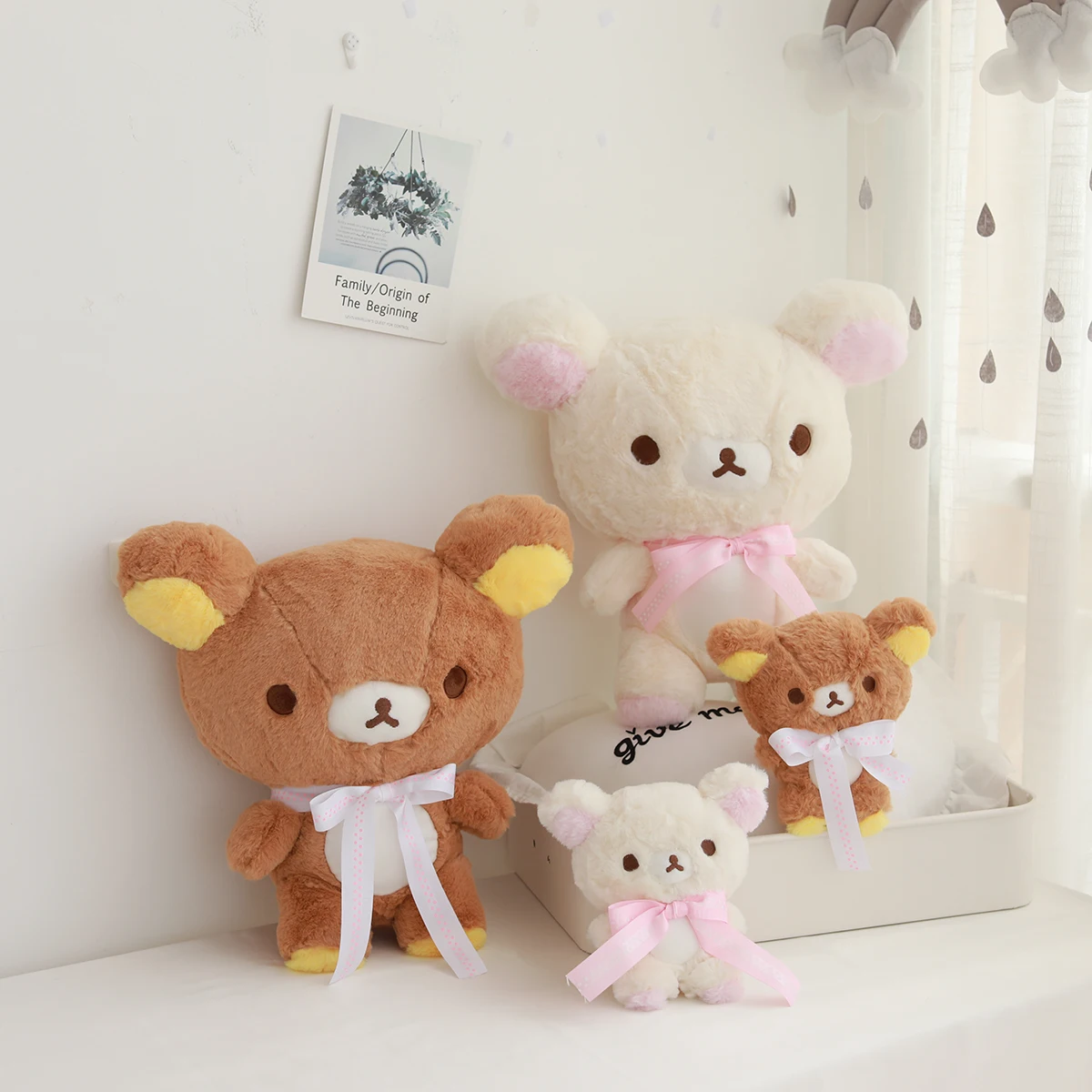 Kawaii Rilakkuma мягкие игрушки большой размер коричневый Медведь Мультфильм Плюшевая
