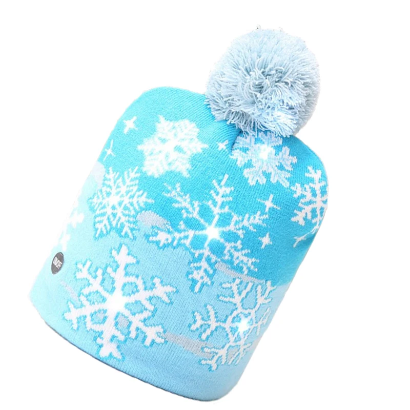 LED Christmas Beanie Christmas Sweater Christmas Hat Beanie Light Up Knitted Hat For Children Adult Christmas Party
