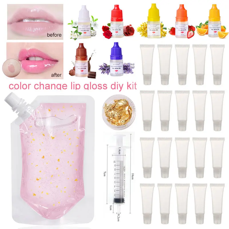 100ml Color Change DIY Kit Lip Gloss Base Mositurizing Lip Gloss Liquid Lipstick Tint Raw Material Gel