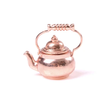 

Pizies Classic Toys 1/12 Dollhouse Miniature Copper Tea Kettle/Tea Pot Pretend Play Furniture Toys Miniature Kitchen Accessory