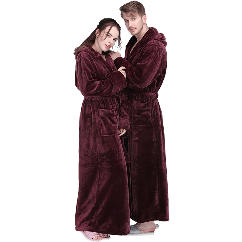 Men's Winter Letter Jacquard Bathrobe Home Clothes Long Sleeved Flannel  Quilted Robe Coat Male Keep Warm Long Bath Robes XXXL - AliExpress