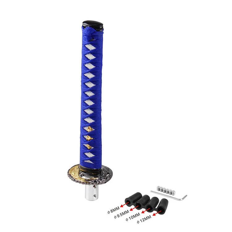JDM Samurai pomello del cambio automatico della spada 100mm 150mm 200mm 260mm Katana Samurai Knife pomello del cambio con adattatori rosso + nero  34