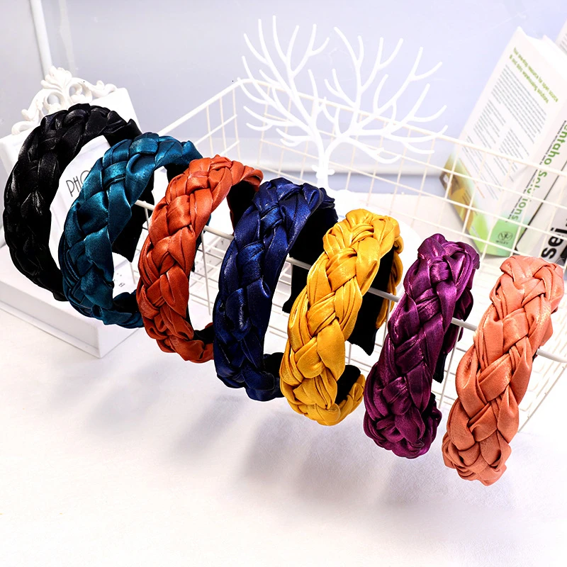 

High quality Fabric Twist Headband Wide Version Temperament European and American Style Tweezers Hair Accessories Direct Sales