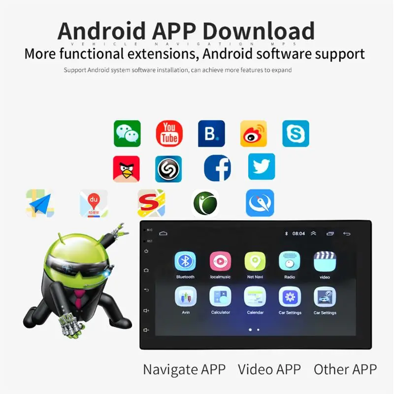 Автомобильный gps-навигатор стерео-двойной Din Android головное устройство с Bluetooth 7 дюймов G6KC