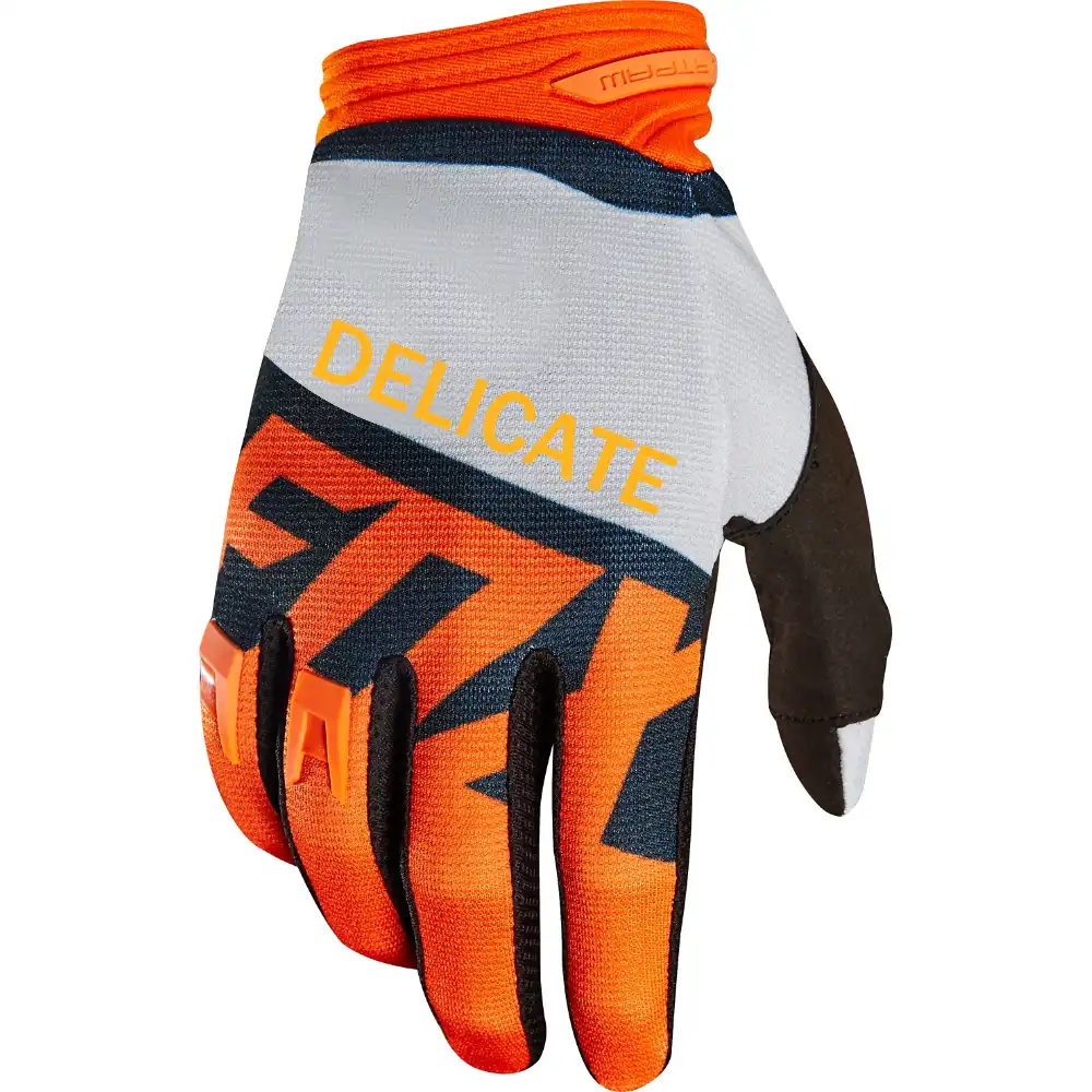 orange racing gloves