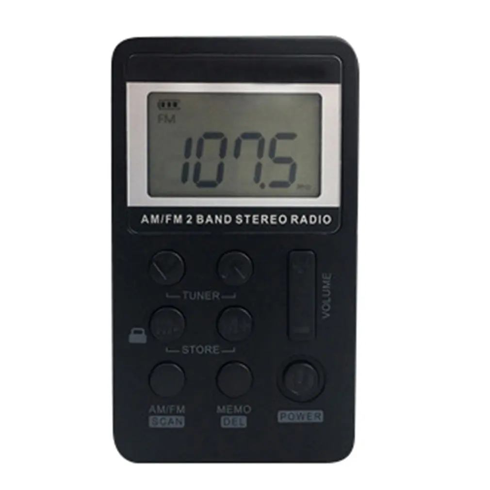 

Mini Radio AM FM Pocket Portable Stereo Radio Tiny Digital Radio with Rechargeable Battery & LCD Display & earphone