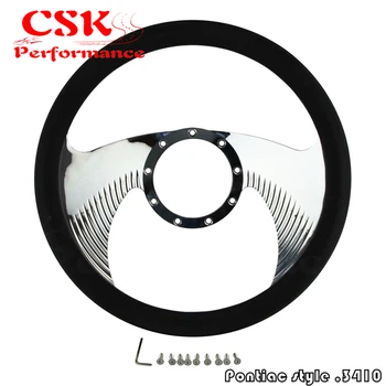 

14" 9-Bolt Chrome Aluminum Half Wrap Steering Wheel 9 Hole For Chevy/G M 69-94