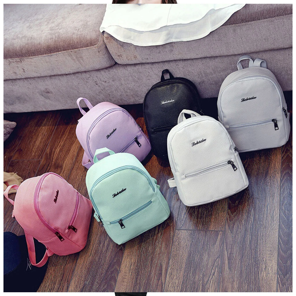 mini backpack women korean style pu leather shoulder bag for teenage girls multi function small bagpack female mochila mujer yj