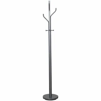 

Decorated-83590 Standing Coat Rack Metal Silver _ ø30x188cm-Tube: 12x25mm