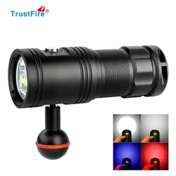 TrustFire DF30 фонарик для дайвинга Cree XM-L2 2350LM красный/фиолетовый вспышка подводная 100 метров для видеокамеры Scuba Go Pro