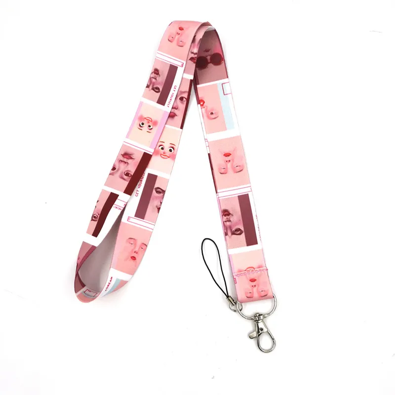 

12Pcs Cartoon Funny Face Keychain Cute Lanyard For Keys USB ID Card Badge Holder Mobile Phone Straps Hang Rope Webbing Ribbon