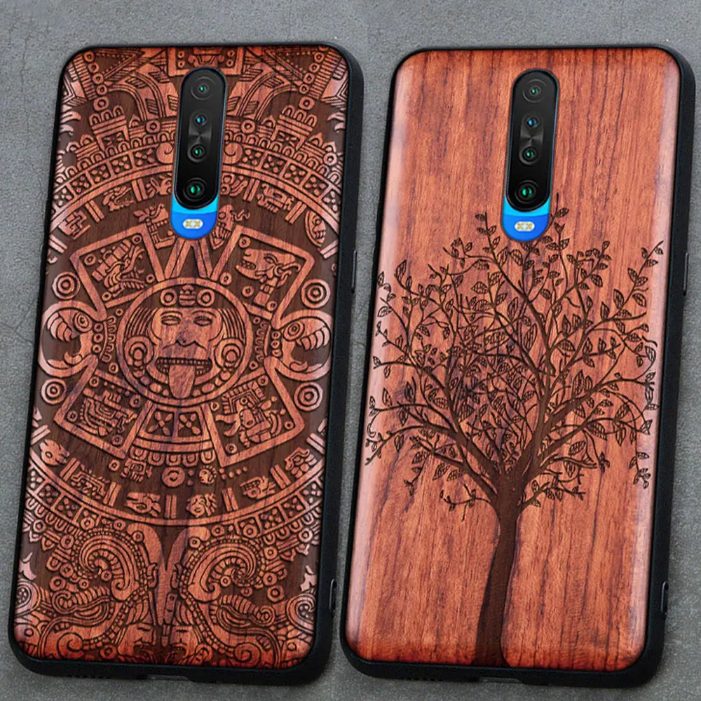 3D резной деревянный чехол для Xiaomi Poco X2 Redmi K30 K30i 5G дерево узор рельефный