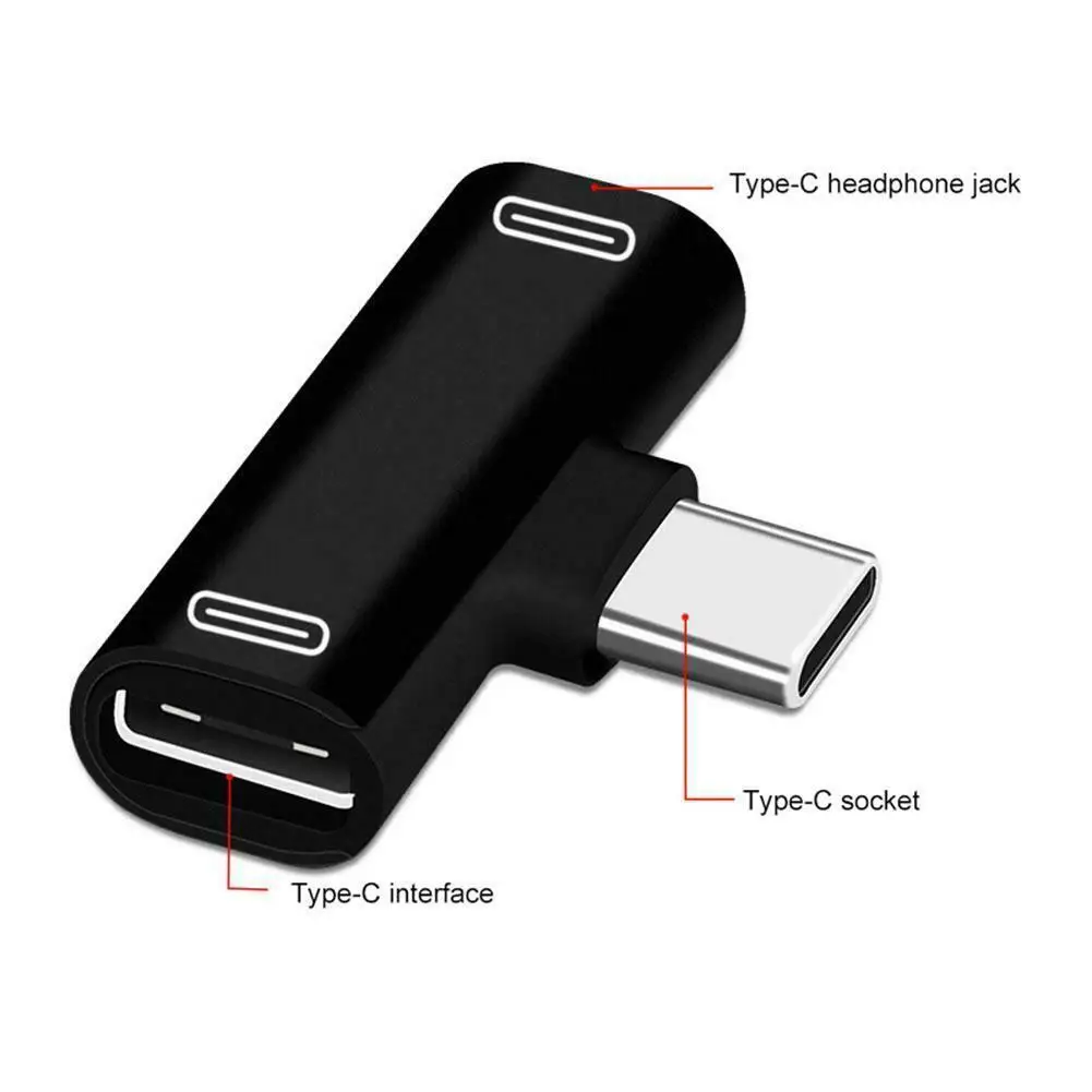 Двойной тип C USB-C наушники аудио зарядка зарядное устройство адаптер сплиттер конвертер для Xiaomi для huawei дропшиппинг