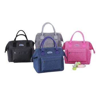 

Unisex Solid Color Lunch Bag Food Storage Waterproof Zipper Insulation Bag Outdoor Fresh-keeping Pack Lunchbox