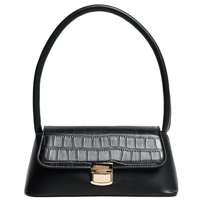 

Solid Color Stone Pattern PU Leather Shoulder Bags for Women 2019 Luxury Quality Small Luxury Handbags Phone Purses Hand Bag