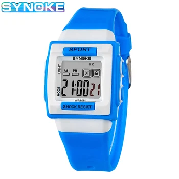 

SYNOKE Children Sports Digital Watch Cute Chronograph Waterproof Stop Watch LED Display Repeater Relogio Electronic Watch Kids