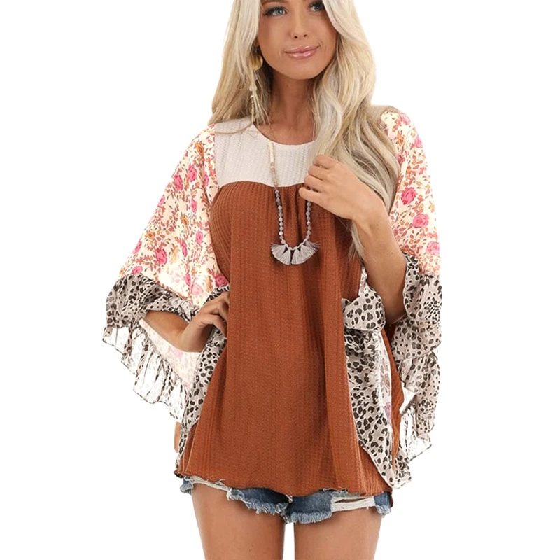 

Autumn 2019 New Plus Size Batwing Sleeve Women T Shirt Retro Vintage Print Tee Shirt O-Neck Harajuku T-Shirts Tops Ladies Tees