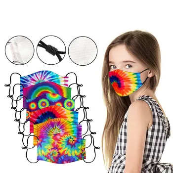 

1PC Fashion Kids Tie Dye Mask Baby Washable Reusable Face Cover Masks Suitable For School Use mondkapjes wasbaar