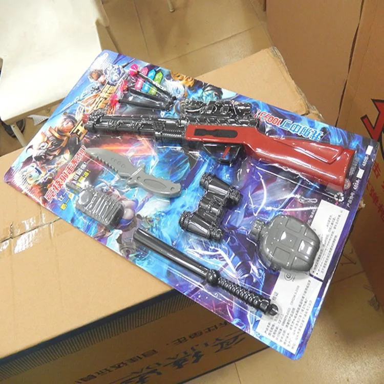 

480a-036 Athletic Shooting Soft Bullet Gun Military Model Boy Toy Gun Police Set Blister Card Packaging