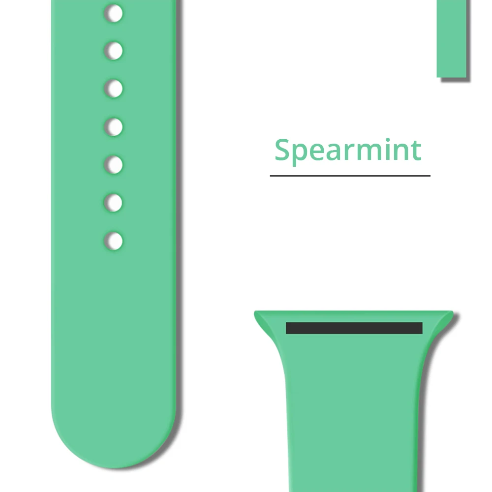 Spearmint Спортивный силиконовый ремешок для Apple watch, версии 5 серии 4 44 мм 40 мм, сменный ремешок для наручных часов, ремешок для наручных часов Iwatch 3/2/1, 42 мм, 38 мм - Цвет ремешка: Spearmint
