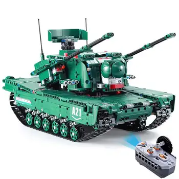 

CaDA C61001 C61002 RC Car 1/20 2.4G 4CH Crawler DIY Building Blocks BM21 Rocket Launcher M1A2 Model Tank for Kid without Battery
