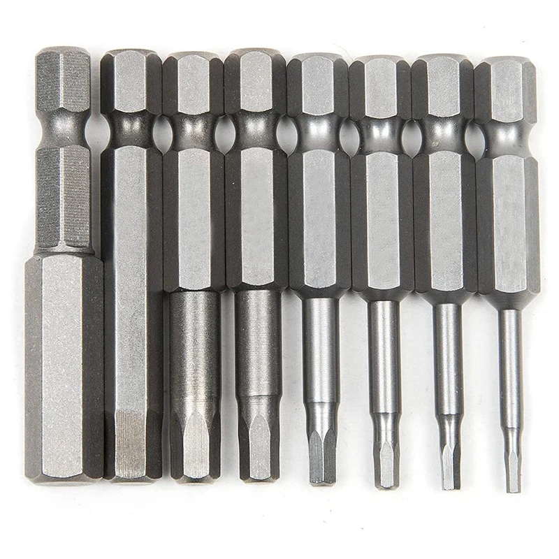 8pcs Allen Wrench Screwdriver S2 Steel Hex Key Drill Bit Set 50mm ...