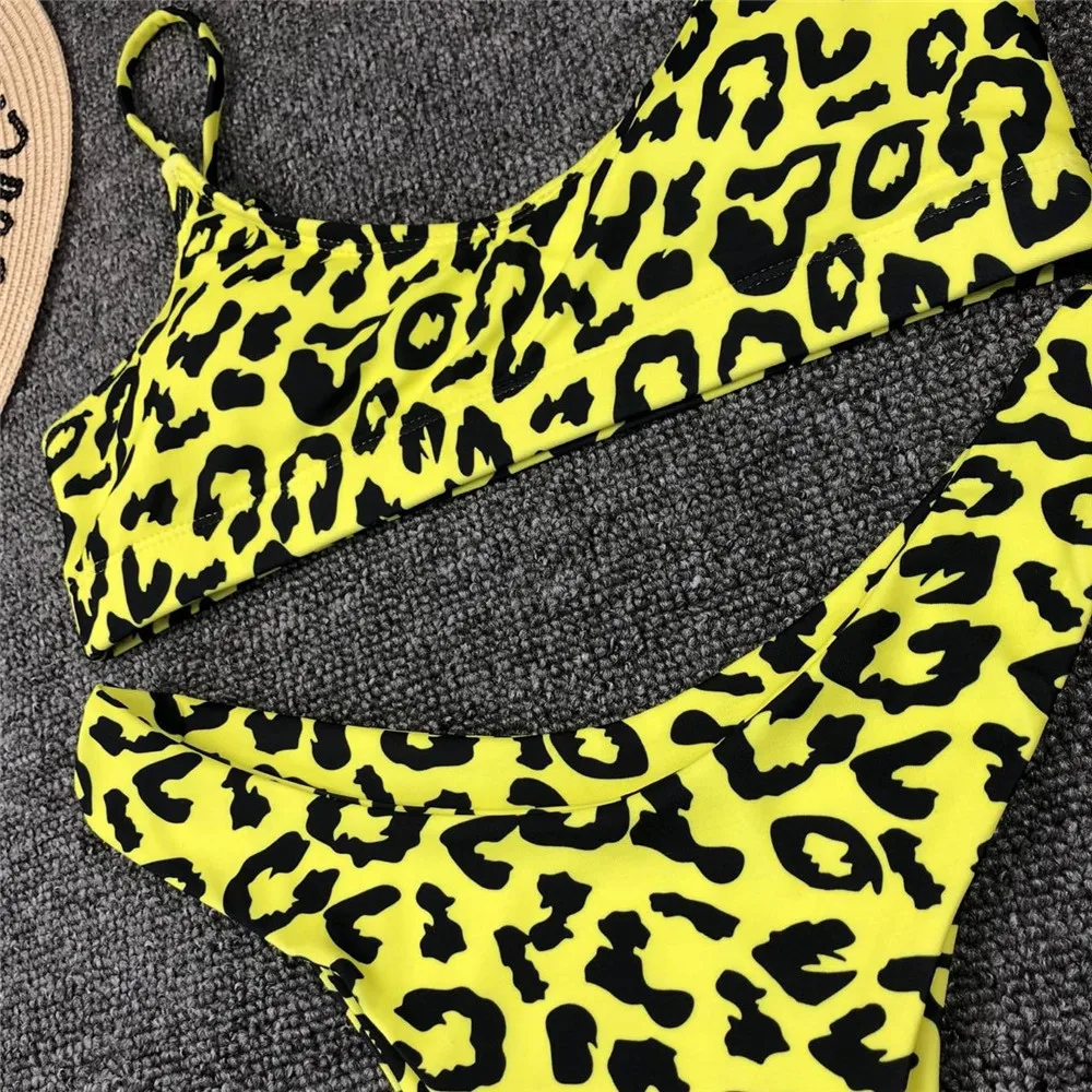 plus size swimwear Sexy Bikini Swimwear Women Push Up Swimsuit Bathing Suit Brazilian Biquini Animal Print Leopard Beach Wear Padding Swimming Suit three piece bikini