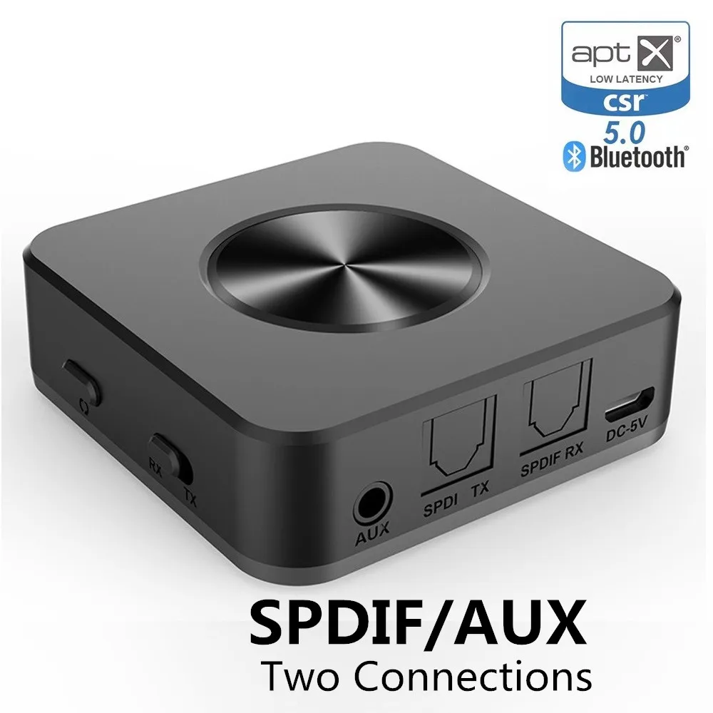 

2 IN 1 Bluetooth 5.0 Receiver Transmitter Bluetooth Wireless Adapter SPDIF Audio With 3.5MM AUX Audio For Home TV MP3 PC
