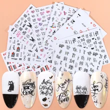 1 шт 3D наклейки для ногтей буквы алфавита слайдер дизайн самоклеющиеся маникюрные советы мультфильм украшения наклейки JICA617-626