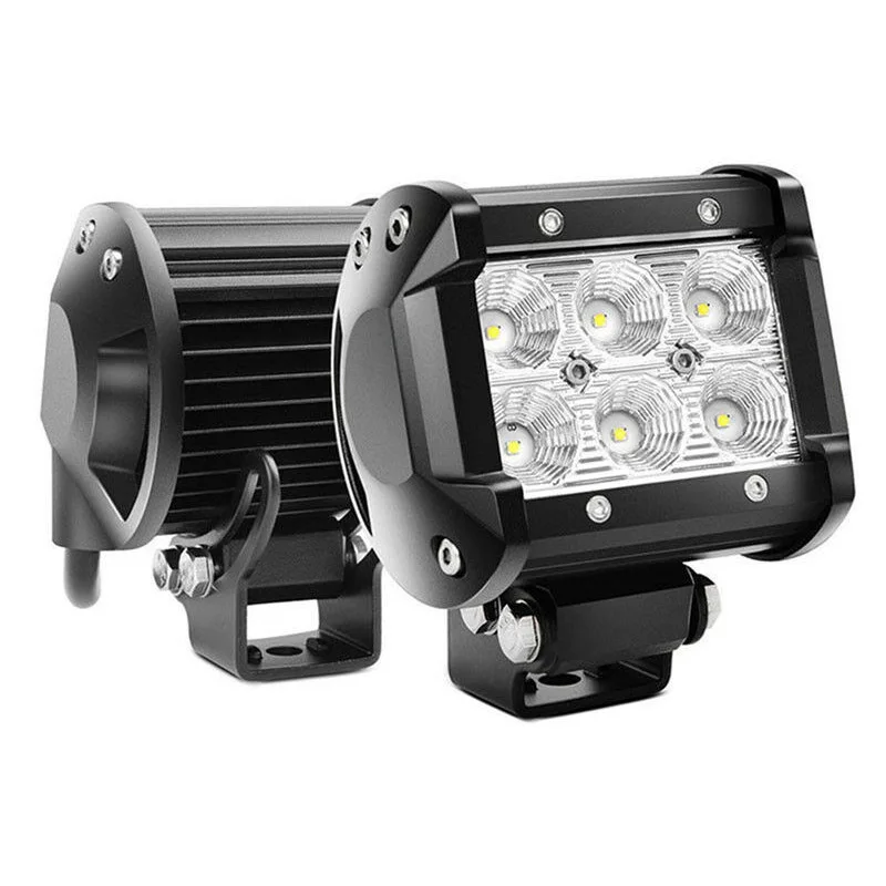 

2pcs Car ATV Driving LED Spot Fog Work Lights Lamps 6500K 18W Set Replacement