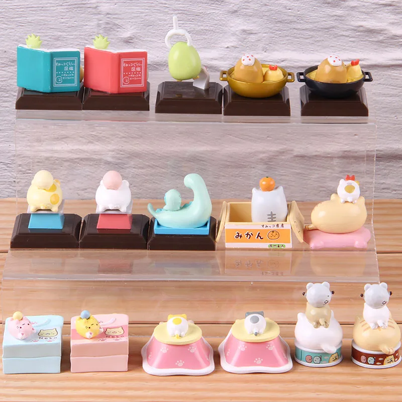 Sumikkogurashi Sumikko Gurashi рис Kawaii Мини милый Животные кукла ПВХ Аниме Фигурки Коллекционная модель игрушки 8 шт./компл