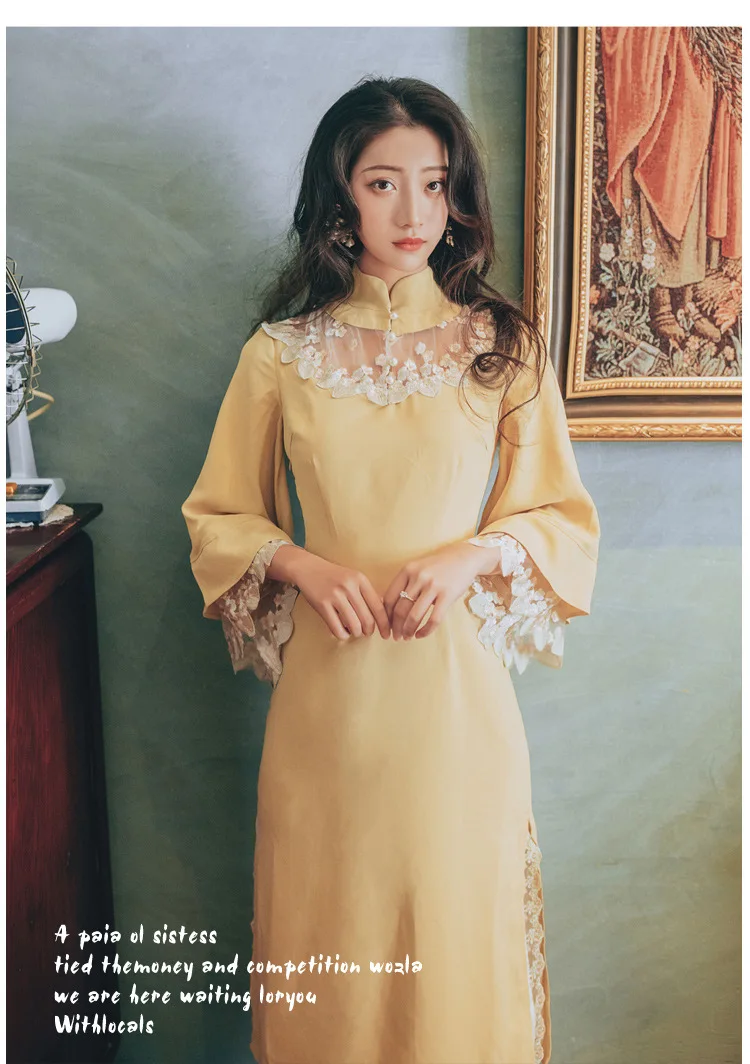 Китайское традиционное платье Qipao платье Чонсам китайское платье Qi Pao cheongsam Qipao женское платье молодой платье Для женщин длинное платье