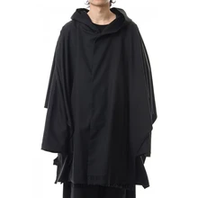 S~ 6XL! Настраиваемая новая мужская одежда модное сценическое шоу Yamamoto с капюшоном свободный оверсайз рукав летучая мышь плащ пальто